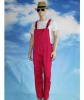 Carnaval kleding fuchsia tuinbroek voor volwassenen