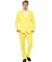 Carnaval kleding heren kostuum geel