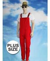 Grote maten rode tuinbroek carnaval kleding voor volwassenen